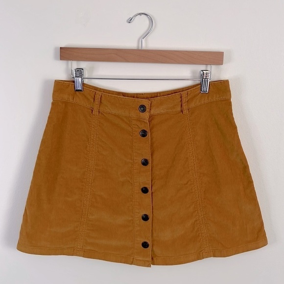 American Eagle Corduroy A-Line Button Down Mini Skirt - Picture 2 of 7